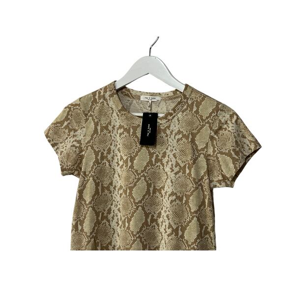 RAG & BONE TOP WOMENS SIZE XSMALL ALLOVER SNAKE COTTON TEE SHIRT NEUTRAL NEW - Picture 6 of 13